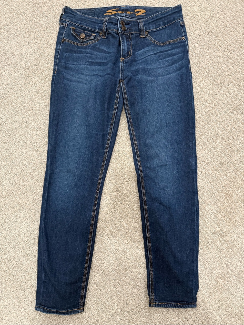 Seven7 Women's Dark Indigo Skinny Jeans